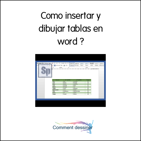 Como insertar y dibujar tablas en word